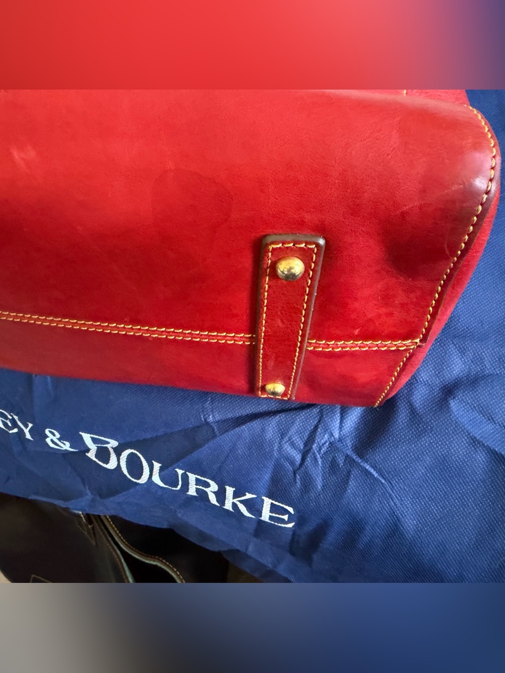 Dooney & Bourke Florentine Large Amelie Tote Red  Vachetta Leather - Picture 14 of 14